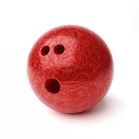 Red shiny textured bawling ball isolated on white background. 3d-rendering