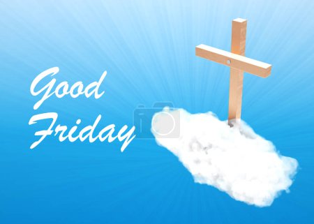 Photo for Good Friday clouds background with crosses. 3d-rendering - Royalty Free Image