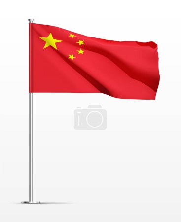 Illustration for The flag of the Peoples Republic of China isolated on a white background. EPS10 vector - Royalty Free Image