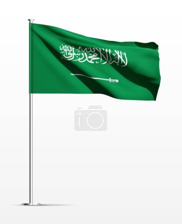Illustration for Saudi Arabia flags isolated on a white background. EPS10 vector - Royalty Free Image