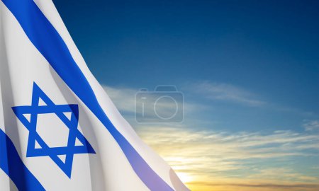 Ilustración de Israeli flag with a star of David. Patriotic concept. EPS10 vector - Imagen libre de derechos
