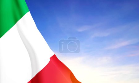 Illustration for Italian flag on background of sky. EPS10 vector - Royalty Free Image