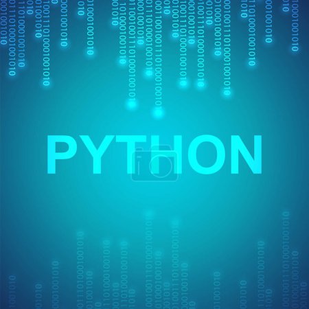 Ilustración de Código binario de Python. Codificación de software de lenguaje Python. EPS10 vector - Imagen libre de derechos