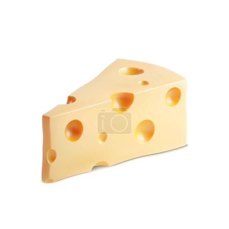 Téléchargez les illustrations : Morceau de fromage isolé sur fond blanc. Vecteur EPS10 - en licence libre de droit