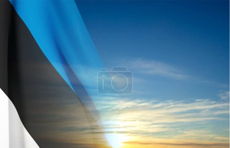 Ilustración de Bandera de Estonia contra el cielo. EPS10 vector - Imagen libre de derechos