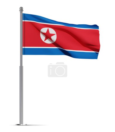 Illustration for Flag of North Korea isolated on white background. EPS10 vector - Royalty Free Image