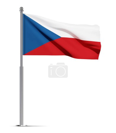 Drapeau de la République tchèque isolé sur fond blanc. Vecteur EPS10