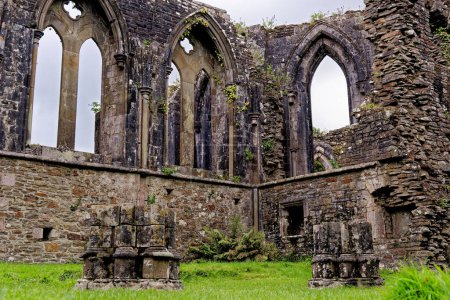 Photo for The remains of the Chapter House of the Cistercian Abbey, Margam Country Park. Margam Country Park, Margam, Port Talbot, South Wales, United Kingdom - 15th of October 2022 - Royalty Free Image