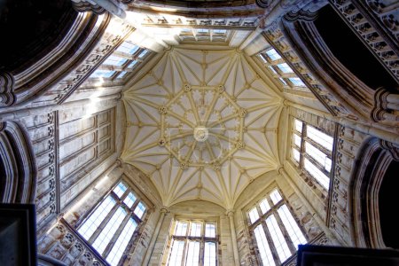 Photo for Stairhall ceiling inside Margam Castle at Margam Country Park, Port Talbot, South Wales, United Kingdom - 15th of October 2022 - Royalty Free Image