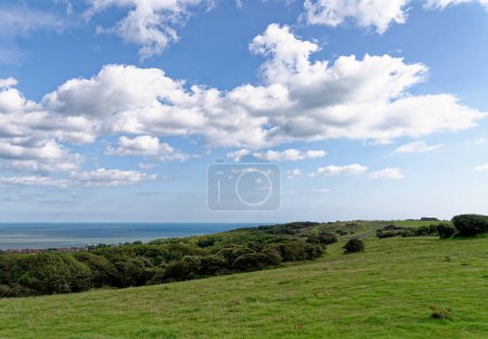 Photo for View from the South Downs near Beachy Head looking along the coast - Beachy Head near Eastbourne. East Sussex. England - United Kingdom - Royalty Free Image