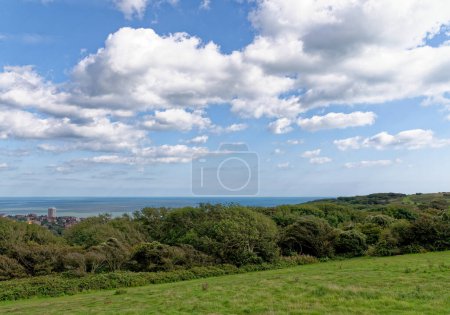 Photo for View from the South Downs near Beachy Head looking along the coast - Beachy Head near Eastbourne. East Sussex. England - United Kingdom - Royalty Free Image