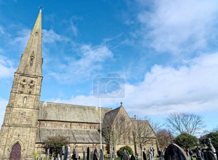 Téléchargez les photos : St John the Divine Church in Lytham, Lytham St Annes, Fylde Coast, Lancashire Royaume-Uni - 24 février 2023 - en image libre de droit