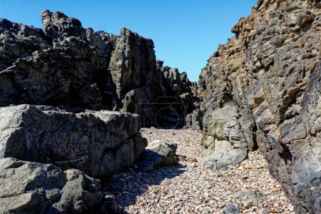 Foto de Costa rocosa en Aguas Verdes Playa del Valle Fuerteventura Islas Canarias, España - 20.09.2023 - Imagen libre de derechos