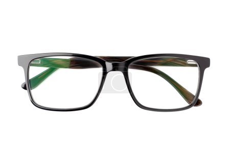 Foto de Vista frontal de gafas de plástico aisladas sobre fondo blanco. - Imagen libre de derechos