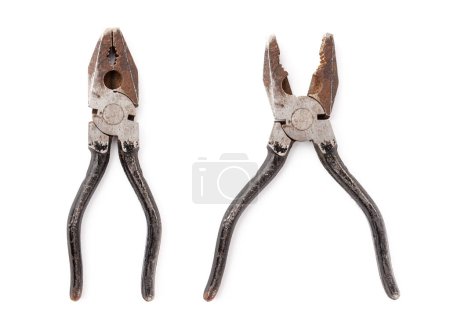 Photo for Pair of an old pliers isolated on white background. - Royalty Free Image