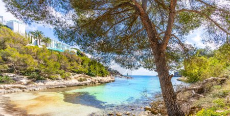 Photo for Wide panoramic view of mallorca coastline on a sunny summer day - Royalty Free Image