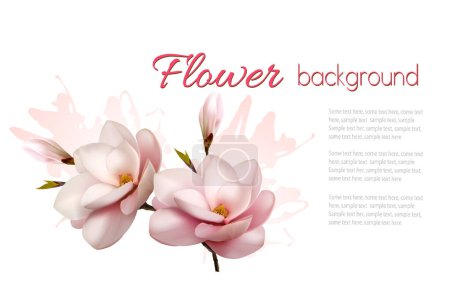 Illustration for Flower Background With Beautiful Lilies. Vector. - Royalty Free Image