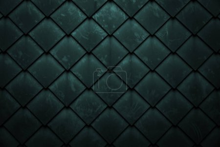 Diamante en forma de pez escamas azulejos pared textura fondo de cerca