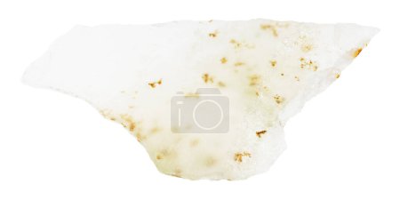 Photo for Close up of sample of natural stone from geological collection - polished white nephrite gemstone isolated on white background from China - Royalty Free Image
