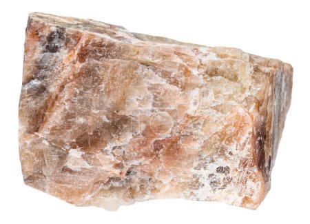 Nahaufnahme von Natursteinproben aus der geologischen Sammlung - rohes Nephelinmineral isoliert auf weißem Hintergrund aus der Lagerstätte Kurotschkin Log im südlichen Ural