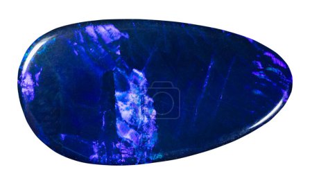 Photo for Close up of sample of stone from geological collection - polished synthetic sapphire gemstone isolated on white background - Royalty Free Image