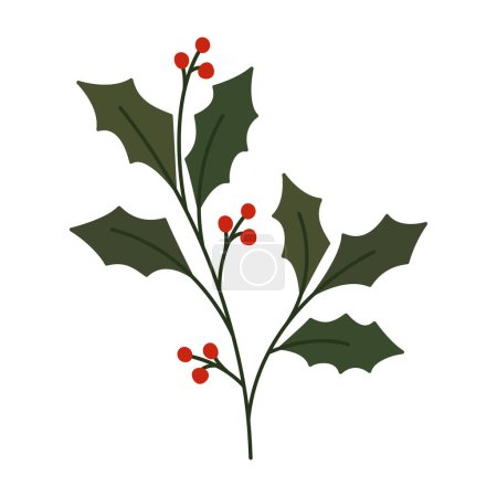 Illustration for Christmas mistletoe plant over white - Royalty Free Image