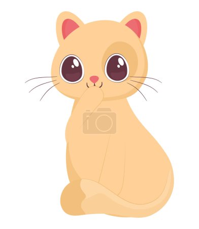 Illustration for Cute blond kitten over white - Royalty Free Image