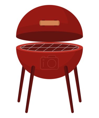 Illustration for Red grill design over white - Royalty Free Image