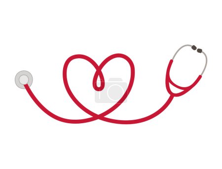 Téléchargez les illustrations : Red stethoscope design over white - en licence libre de droit