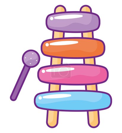 Illustration for Bright xylophone design over white - Royalty Free Image