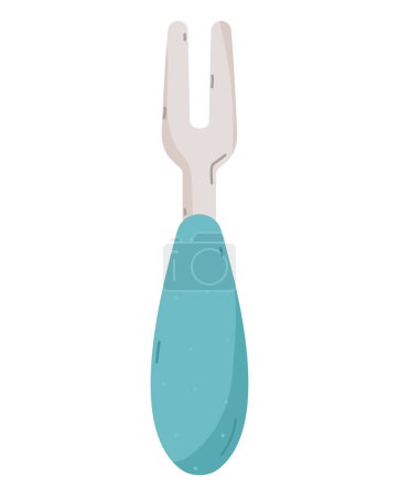Illustration for Grill fork design over white - Royalty Free Image