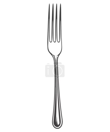 Illustration for Shiny silverware on white over white - Royalty Free Image