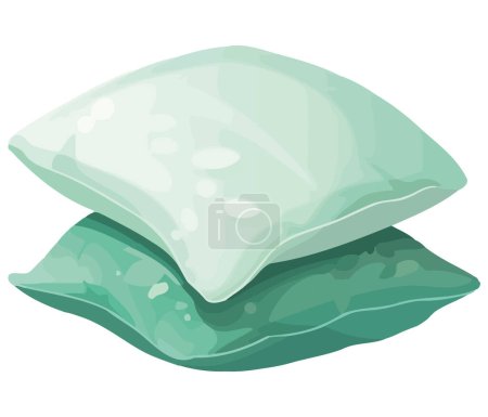 Illustration for Soft pillow stack over white - Royalty Free Image
