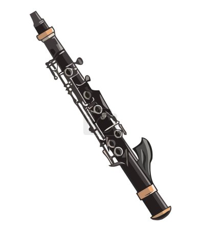 Illustration for Clarinet classical harmony isolated icon - Royalty Free Image