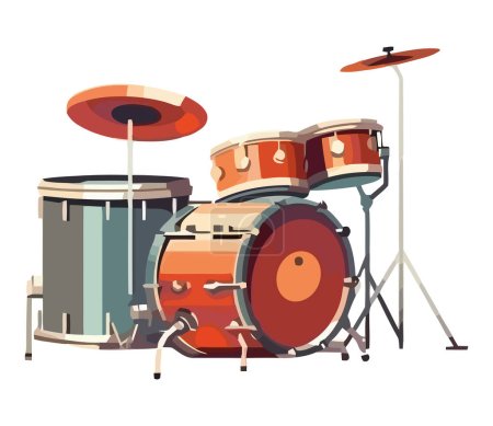 Téléchargez les illustrations : Conception de tambour de percussion sur blanc - en licence libre de droit