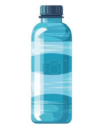 Illustration for Plastic bottle with refreshing water over white - Royalty Free Image