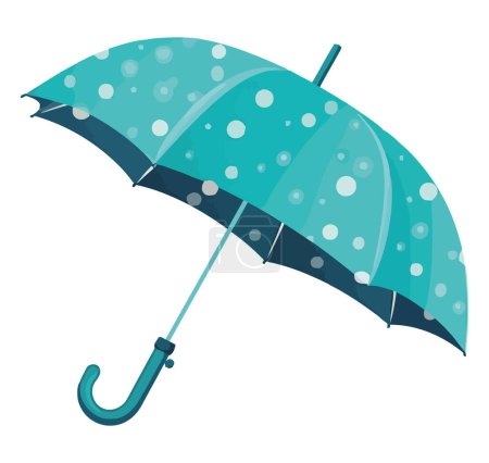 Illustration for Blue umbrella provides safety from weather over white - Royalty Free Image