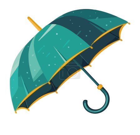 Illustration for Umbrella provides safety during rain over white - Royalty Free Image