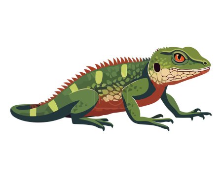 Colorful reptile animal isolated icon