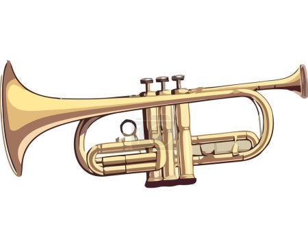 Ilustración de Ilustración clásica de trompeta sobre blanco - Imagen libre de derechos