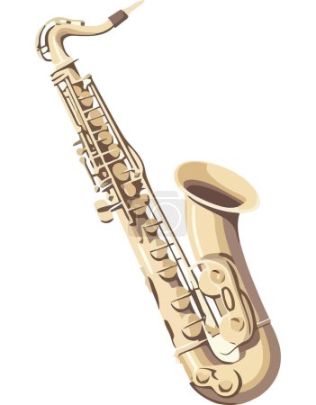 Ilustración de Saxofón dorado ilustración sobre blanco - Imagen libre de derechos