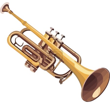 Téléchargez les illustrations : Design trompette classique sur blanc - en licence libre de droit