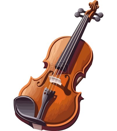 Ilustración de Ilustración clásica de violín de madera sobre blanco - Imagen libre de derechos