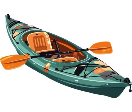 Illustration for Rowing boat illustration over white - Royalty Free Image