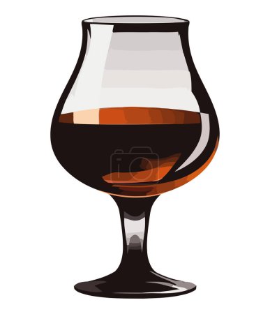 Illustration for Luxury whiskey bar celebrates with elegant drink over white - Royalty Free Image