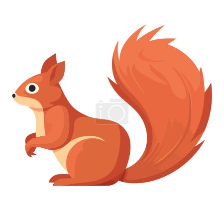 Illustration for Fluffy yellow rodent sitting cute and cheerful over white - Royalty Free Image