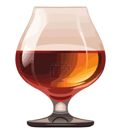 Illustration for Luxury whiskey in glass over white - Royalty Free Image