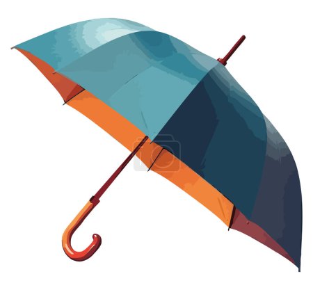 Illustration for Umbrella shelters from autumn rain outdoors over white - Royalty Free Image