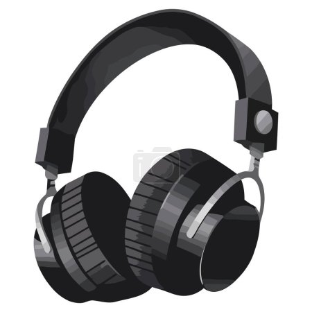 Photo for Modern headphones of black color over white - Royalty Free Image