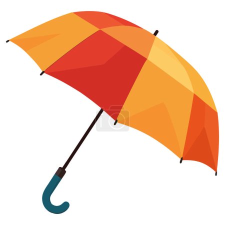 Téléchargez les illustrations : Abris parasols jaunes de pluie d'automne sur blanc - en licence libre de droit